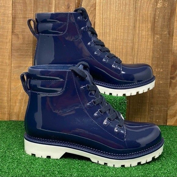 Circus Sam Edelman Blue Rubber Combat Rain Boot Women's SZ 9 - Picture 1 of 12